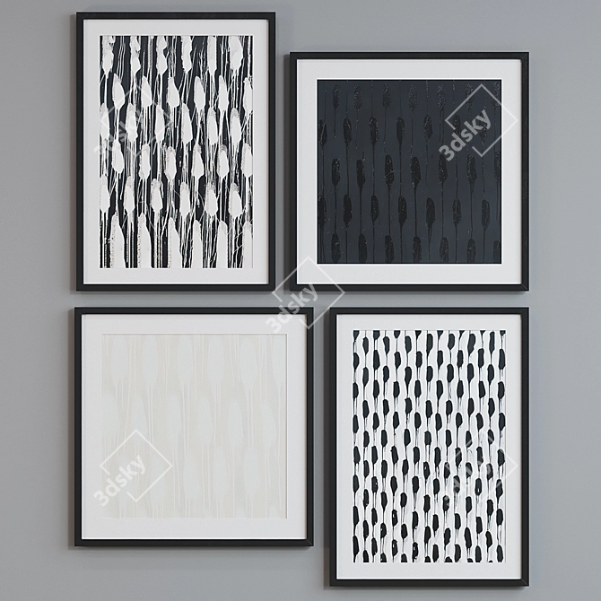 Modern Abstract Picture Frame Set 3D model image 2