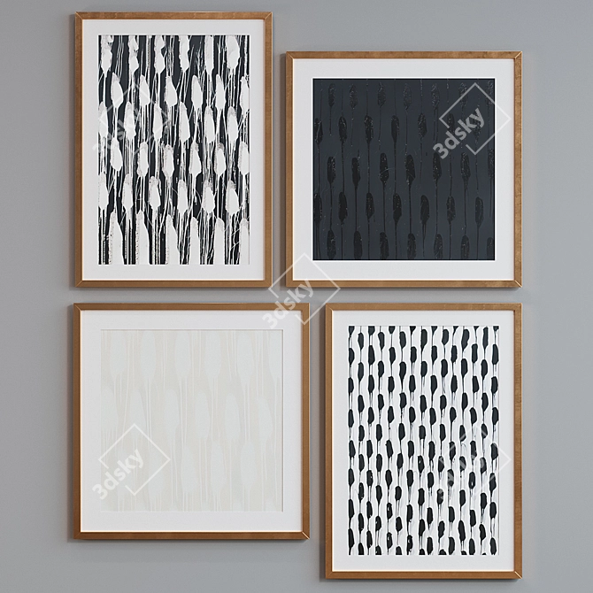 Modern Abstract Picture Frame Set 3D model image 4