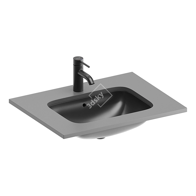 Sleek Undercounter Washbasin Set 3D model image 11