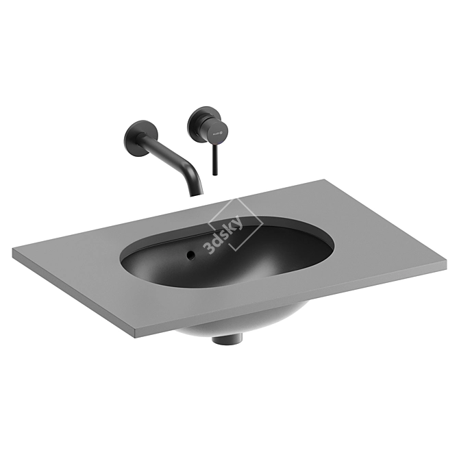 Sleek Undercounter Washbasin Set 3D model image 13