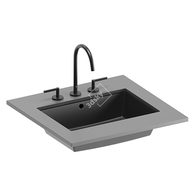 Sleek Undercounter Washbasin Set 3D model image 14