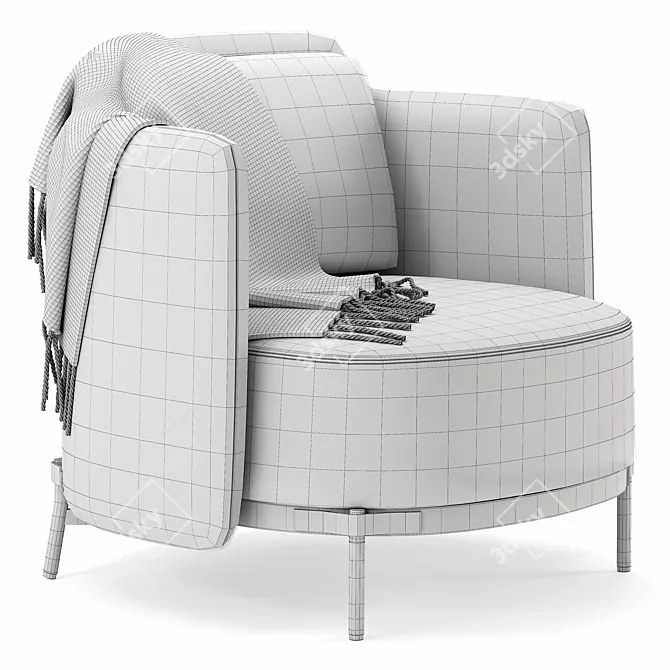 Sleek Minotti Tape Armchair 3D model image 4