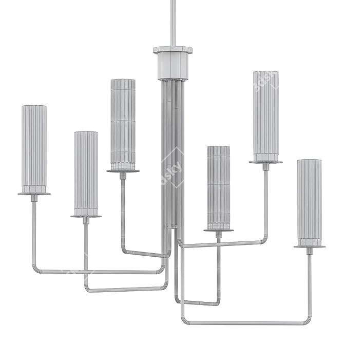 Graphite Rainey 6-Light Chandelier 3D model image 2