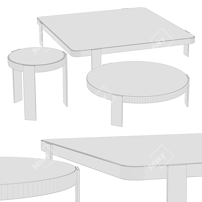 Elegant Minotti Coffee Tables 3D model image 2