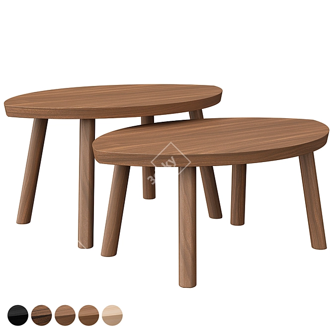 Stockholm Walnut Dining Set 3D model image 1