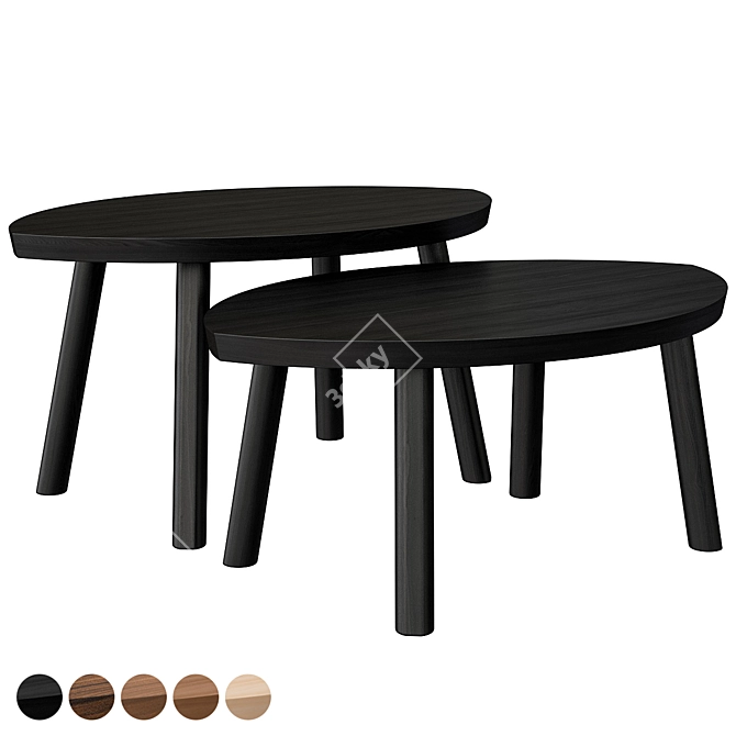 Stockholm Walnut Dining Set 3D model image 3