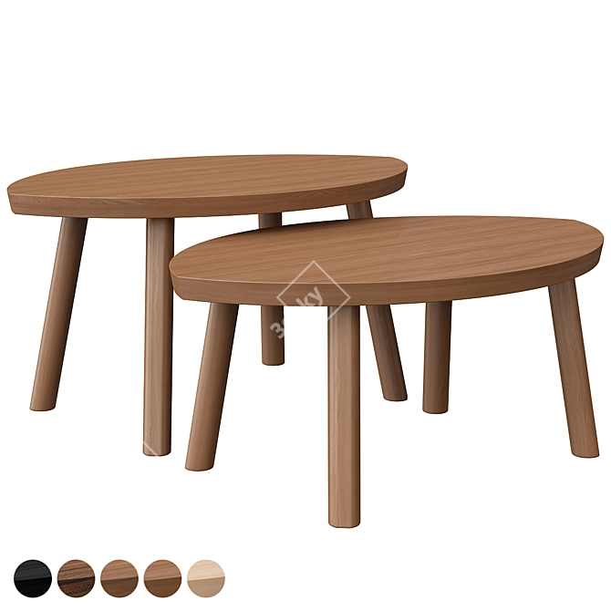 Stockholm Walnut Dining Set 3D model image 5