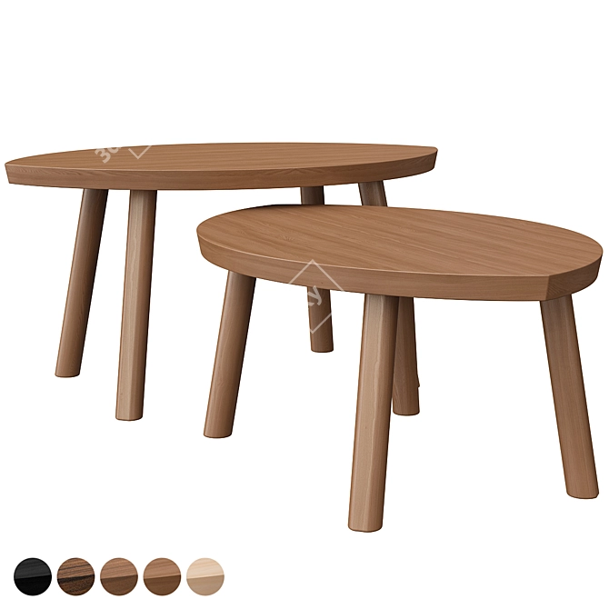 Stockholm Walnut Dining Set 3D model image 6