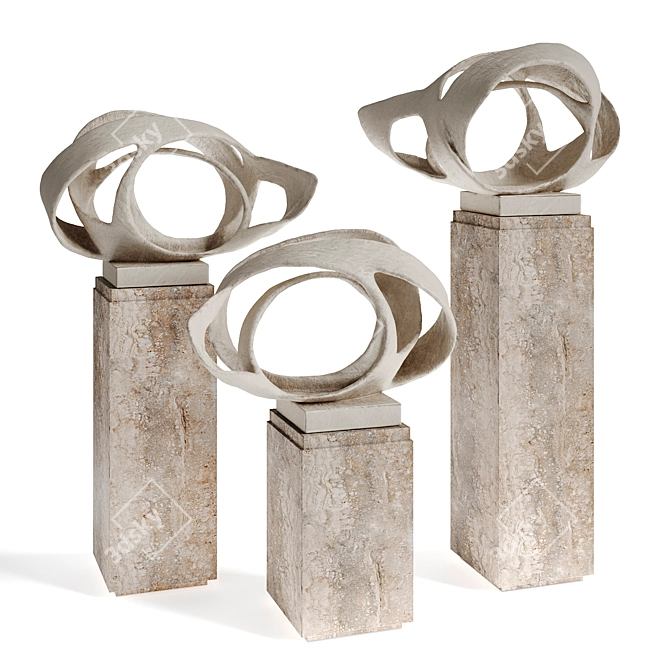 Barbara Hepworth Trezion Sculpture 3D model image 3