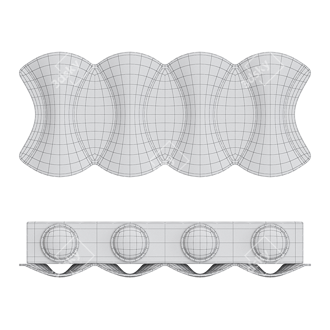 Elegant Sandglass Wall Lamp 3D model image 3