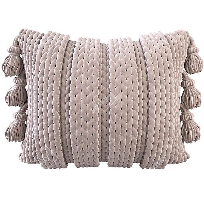 Cozy Knit Pillows 3D model image 2
