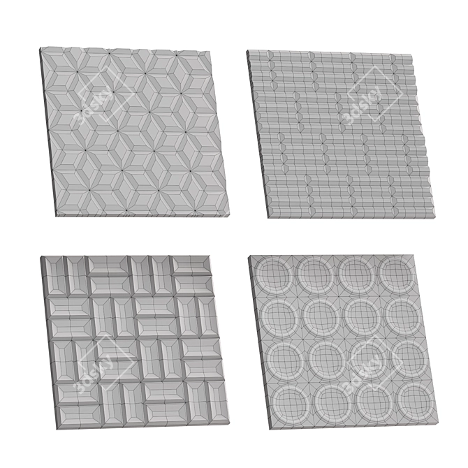 Fluted Glass Set - 10 Pieces 3D model image 7