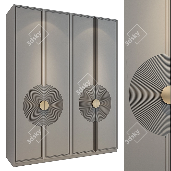 Elegant Richelieu Hallway Wardrobe 3D model image 1