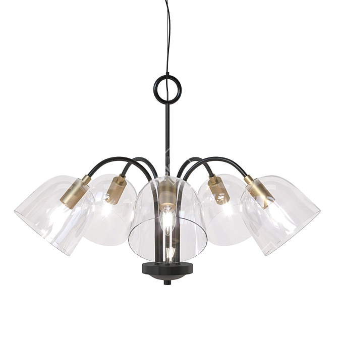 Elegant Glass Pendant Light 3D model image 1