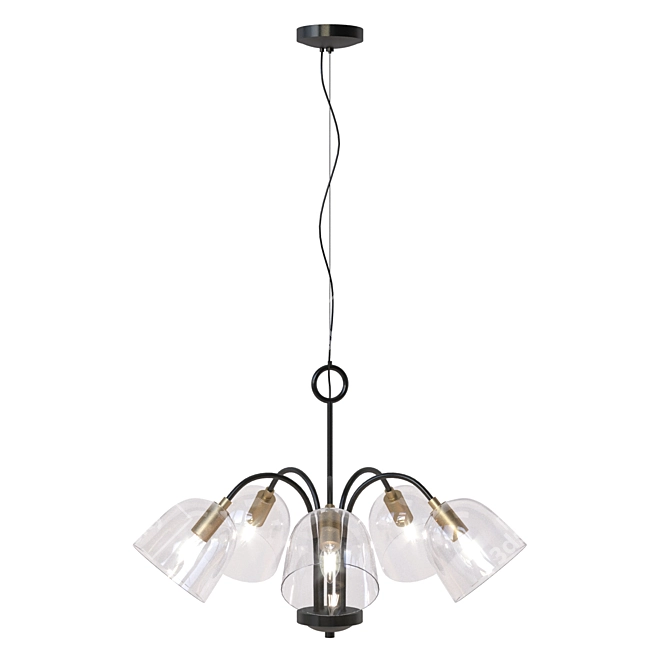 Elegant Glass Pendant Light 3D model image 2