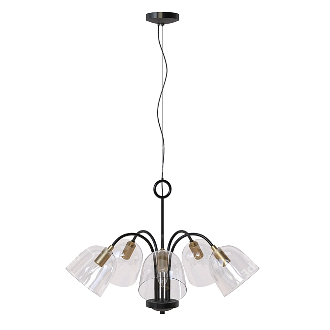 Elegant Glass Pendant Light 3D model image 3