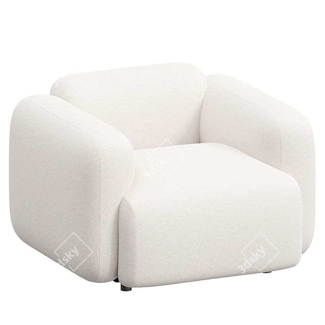 Sleek Swell Armchair: Modern Comfort 3D model image 3