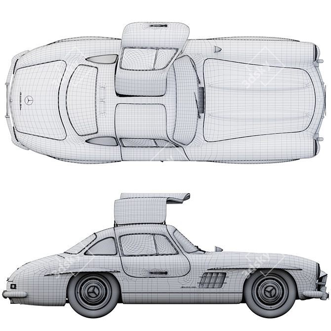 Luxury Mercedes SL 300: Unmatched Performance 3D model image 2