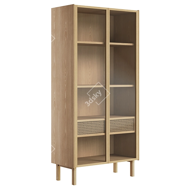 CANA High Oak Glass Buffet 3D model image 1