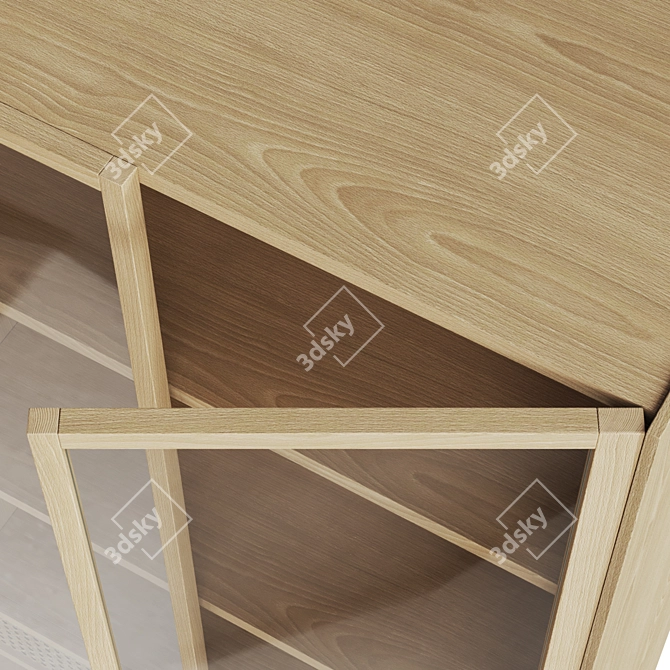 CANA High Oak Glass Buffet 3D model image 4