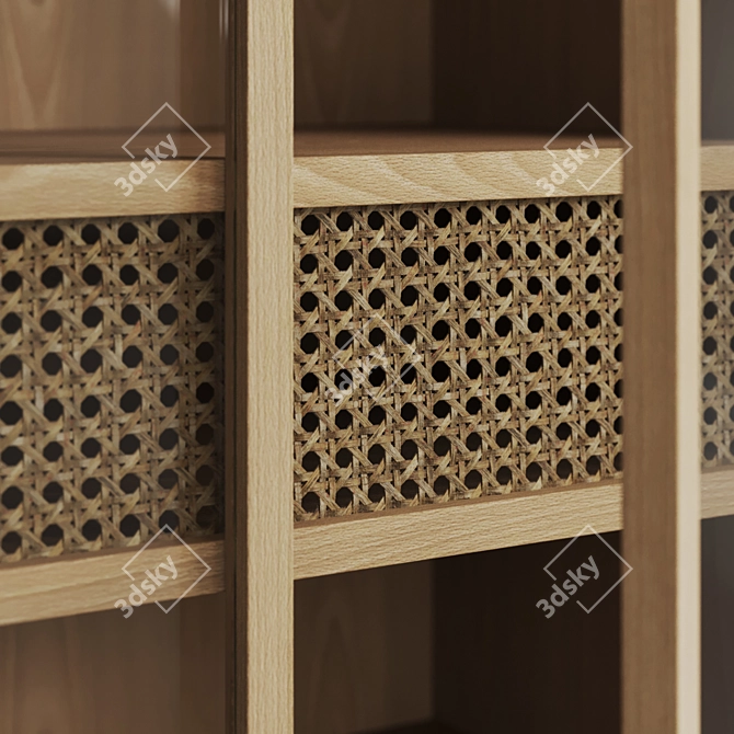 CANA High Oak Glass Buffet 3D model image 5