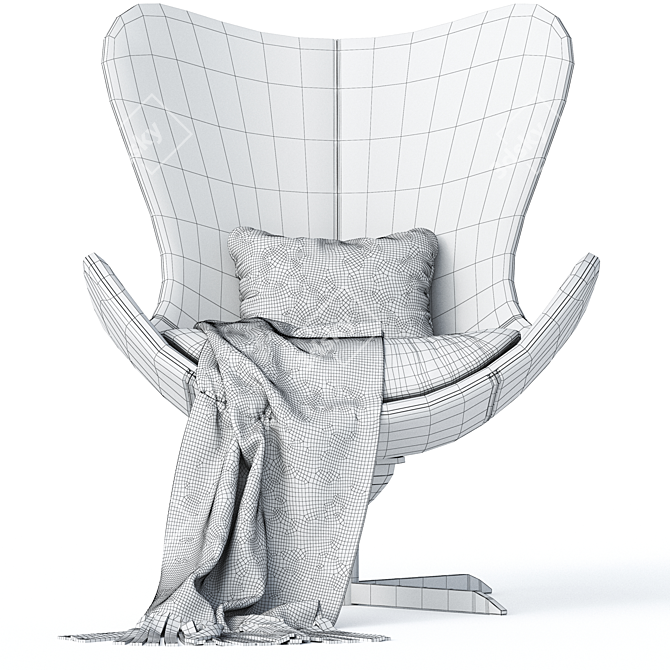 Modern Comfort Lazy Armchair 3D model image 7