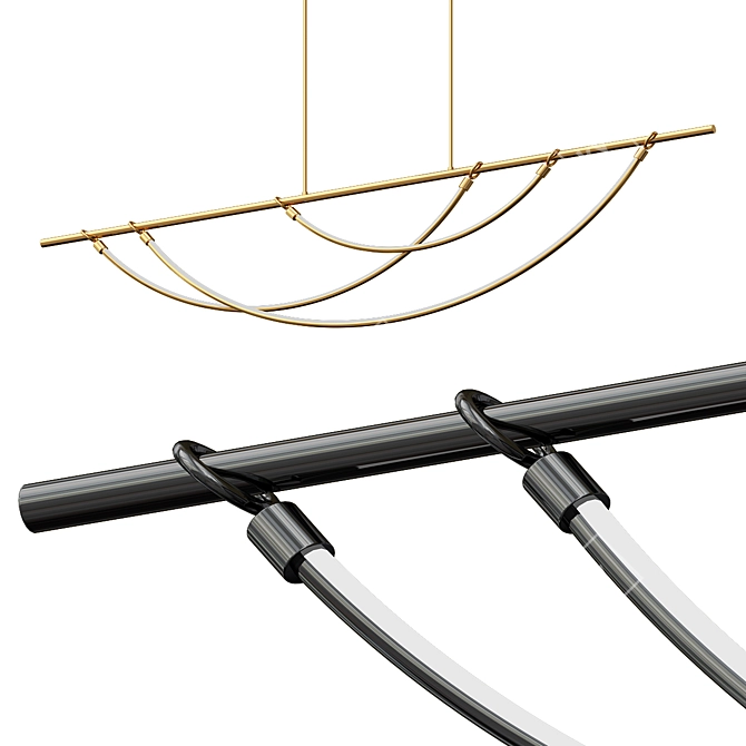 Sleek and Stylish LED Pendant 3D model image 1
