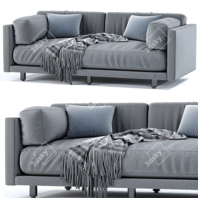 Modern 82" Sunday Sofa by Blu Dot 3D model image 2