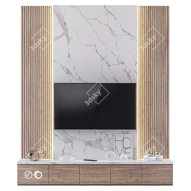 Title: Modern TV Wall Mount 3D model image 1