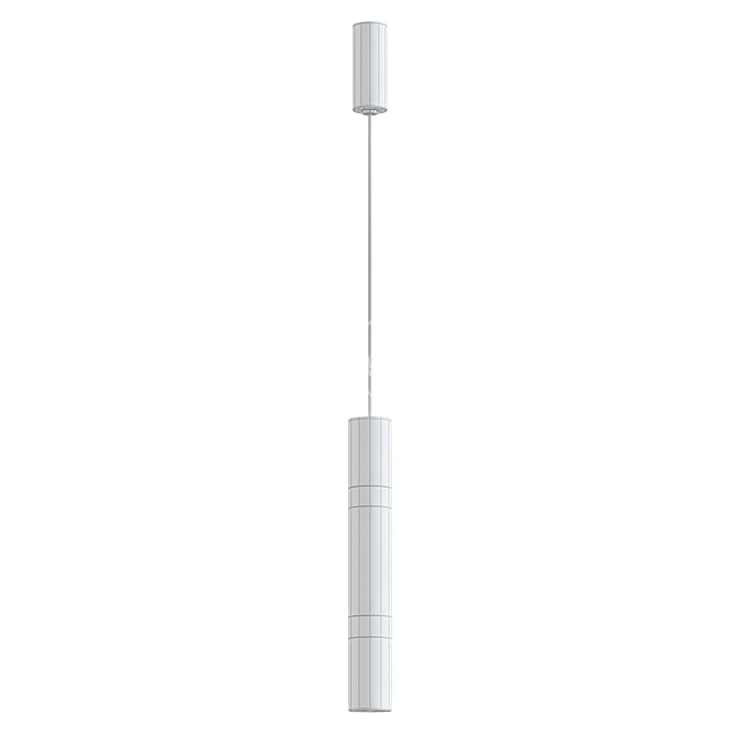 Modern Steel Cylinder Pendant Light 3D model image 2