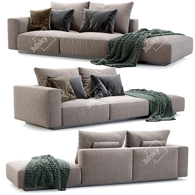 Flexform Grandemare: Designer Sofa with Unwrap UVW Map 3D model image 1