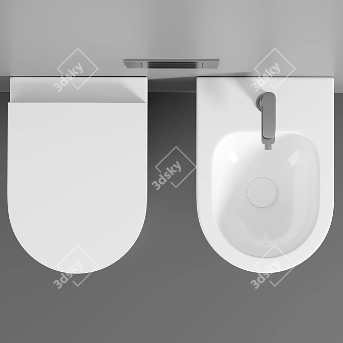 Elevate Your Bathroom: Avento Wall Hung Bidet 3D model image 2