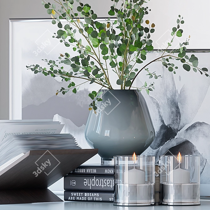 Elegant Eucalyptus Decor Set 3D model image 5