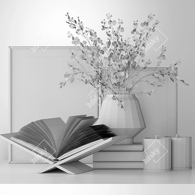 Elegant Eucalyptus Decor Set 3D model image 6