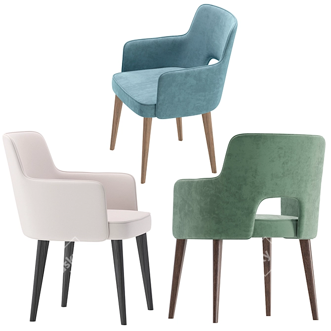 Natuzzi Editions Plettro CE04: Stylish Armchair 3D model image 6