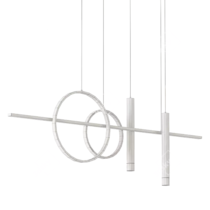 Linear Metal Island Pendant - Modern Style 3D model image 3