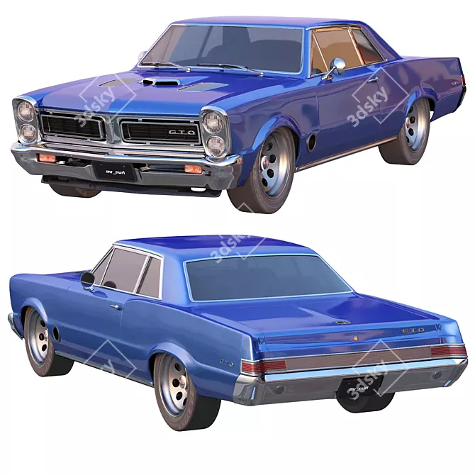 Classic 1965 Pontiac GTO 3D Model 3D model image 1
