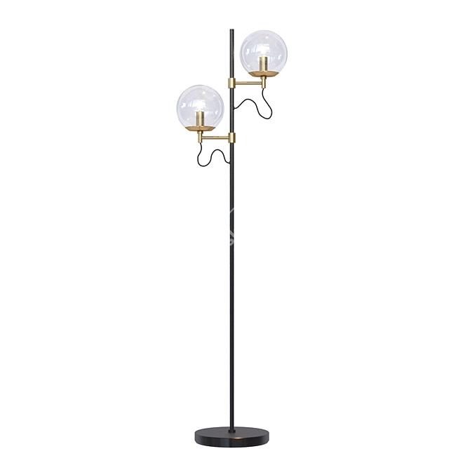 Elegant Spherical Glass Floor Lamp 3D model image 1