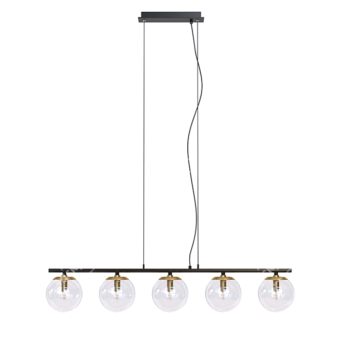 Elegant Spherical Metal Chandelier 3D model image 2