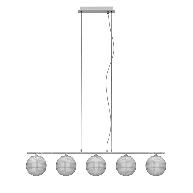 Elegant Spherical Metal Chandelier 3D model image 3