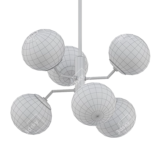 Sleek and Stylish Sputnik Chandelier 3D model image 2