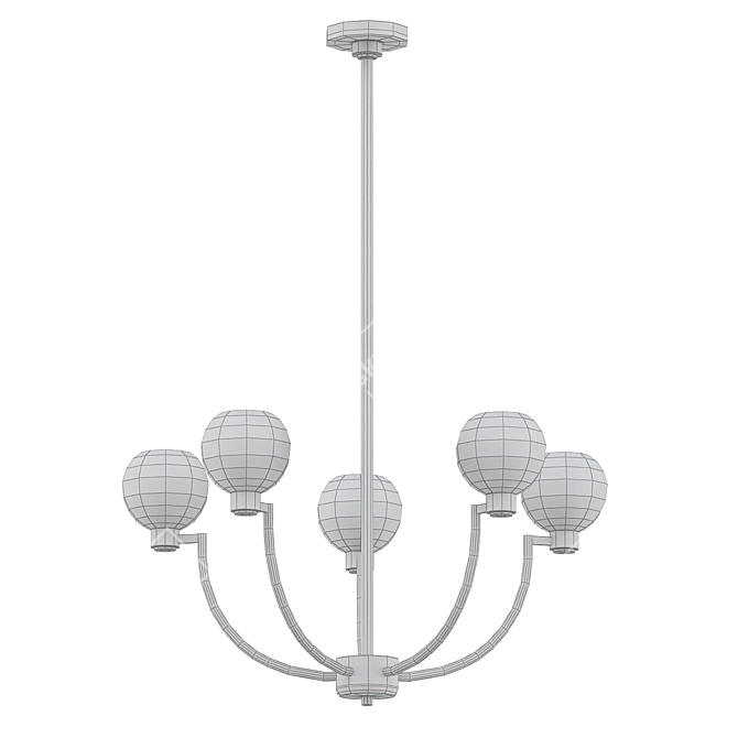 Elegant 5-Light Traditional Chandelier 3D model image 2