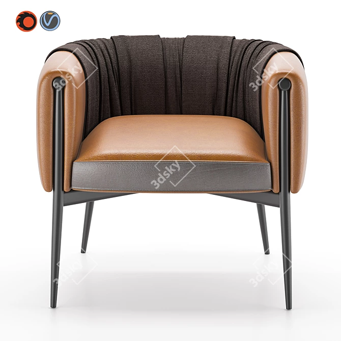 Luxury Leather Armchair TL-1017 by Tonino Lamborghini 3D model image 2