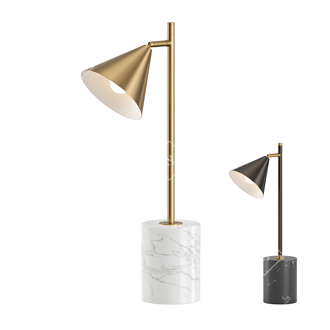 Modern Metal Marble Desk Lamp 3D model image 1