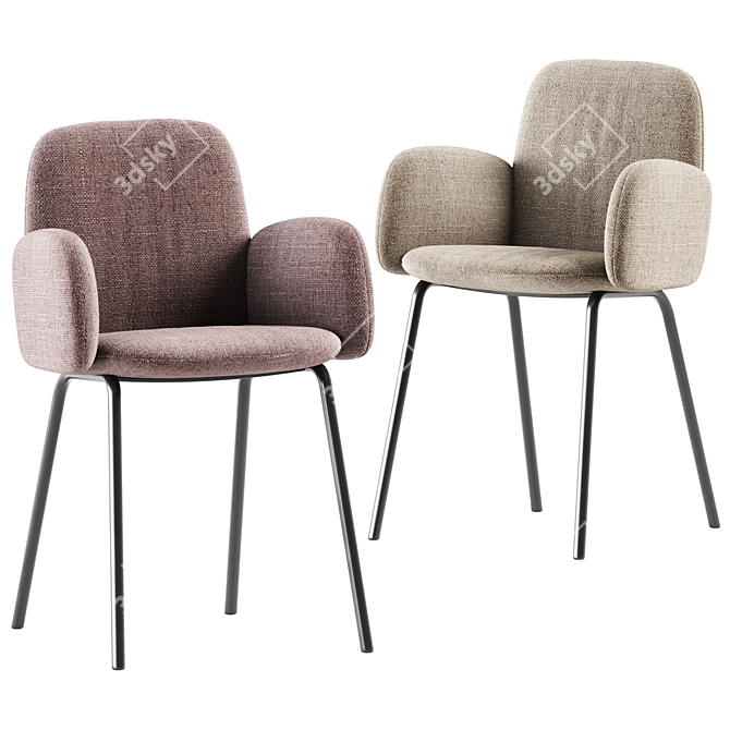 Elegant Leda Chair: Comfort & Style 3D model image 1
