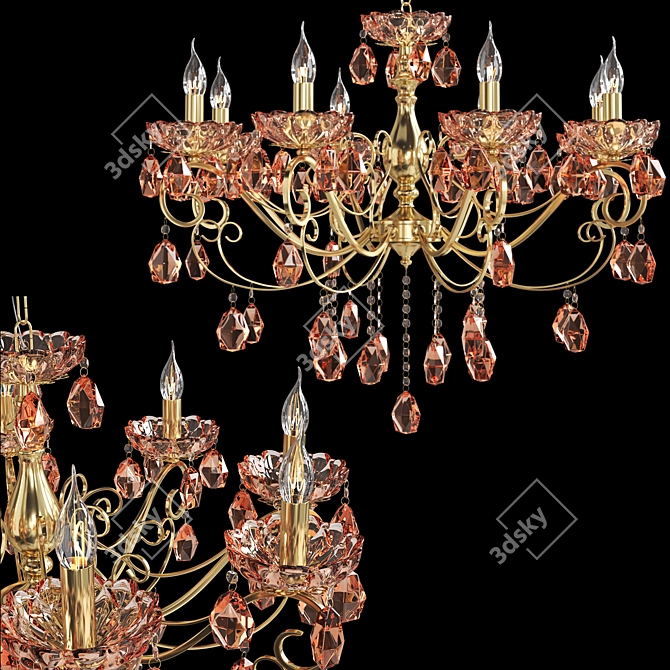 Luxury Eurosvet Escada Crystal Chandelier 3D model image 1