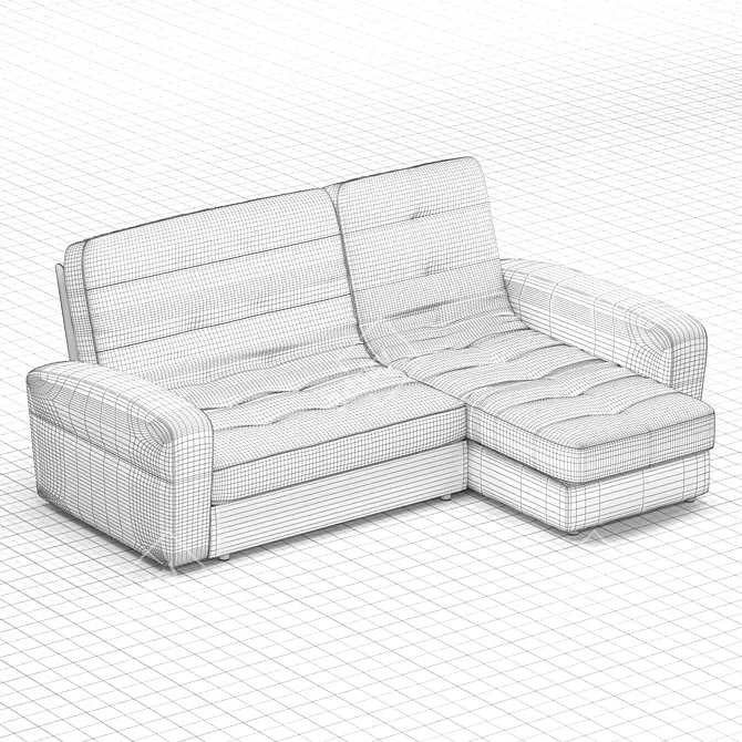 Cozy Lounge Sofa: 179x242x106 cm 3D model image 3