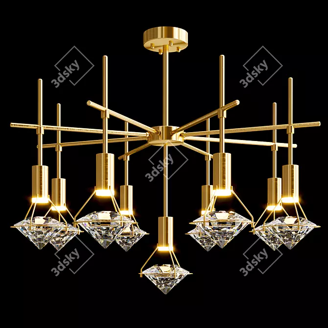 Elegant Glasgow CH Crystal Chandelier 3D model image 2