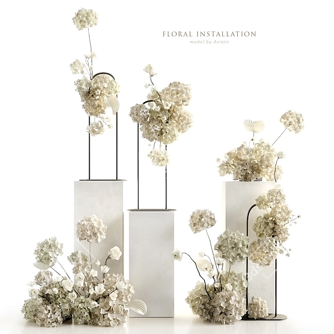 Floral Art Installation 3D model image 1