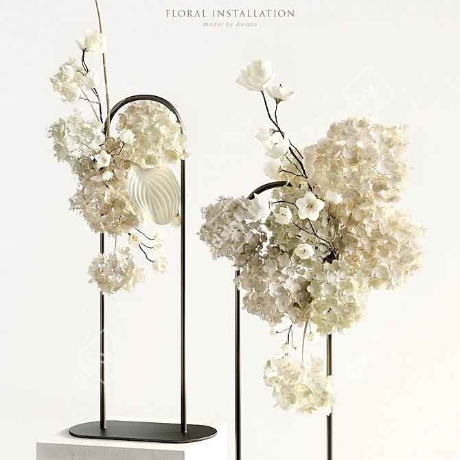 Floral Art Installation 3D model image 3